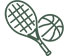 Tennis racket and basketball for Sport Courts